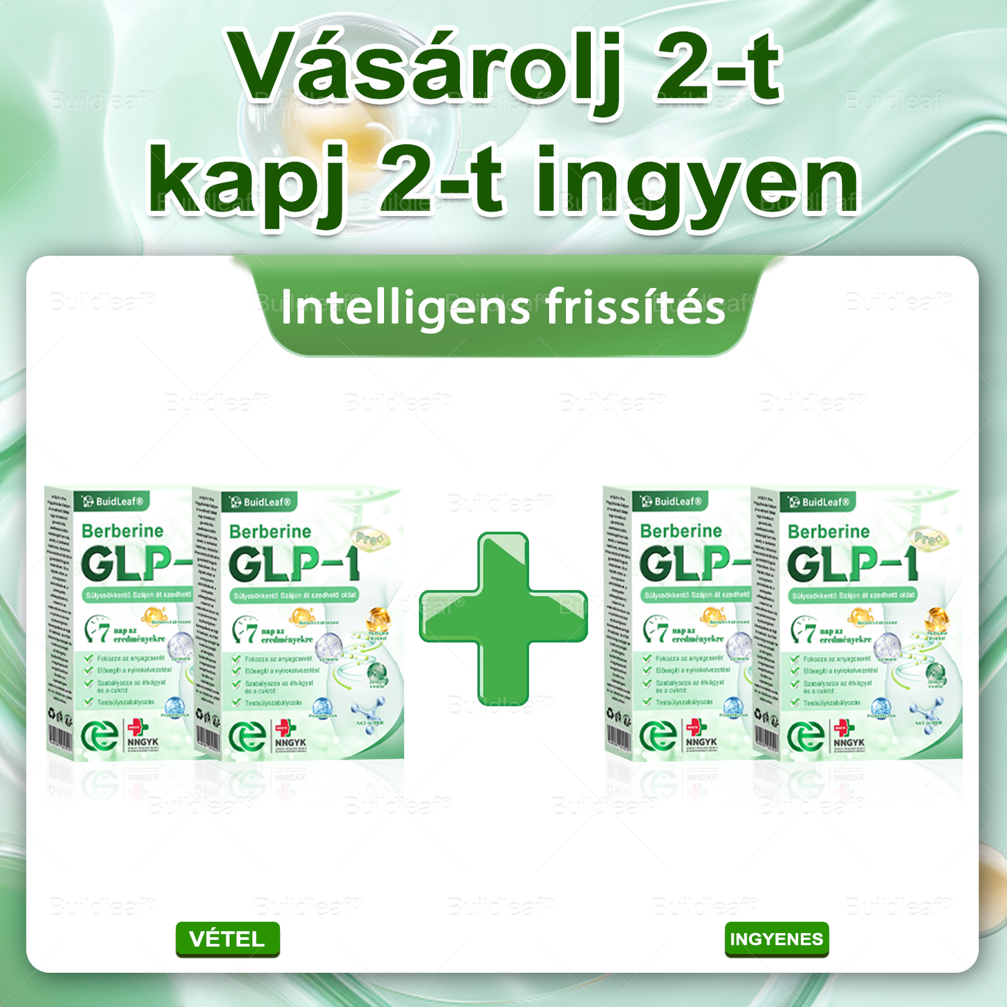 Klinikai kutatásokkal igazolt | A BuildLeaf® Berberine GLP-1 Pro Súlycsökkentő Szájon át szedhető oldat segíthet a makacs súlytöbblet, anyagcsere- és energiaproblémák kezelésében, támogatva a jobb közérzetet és vitalitást
