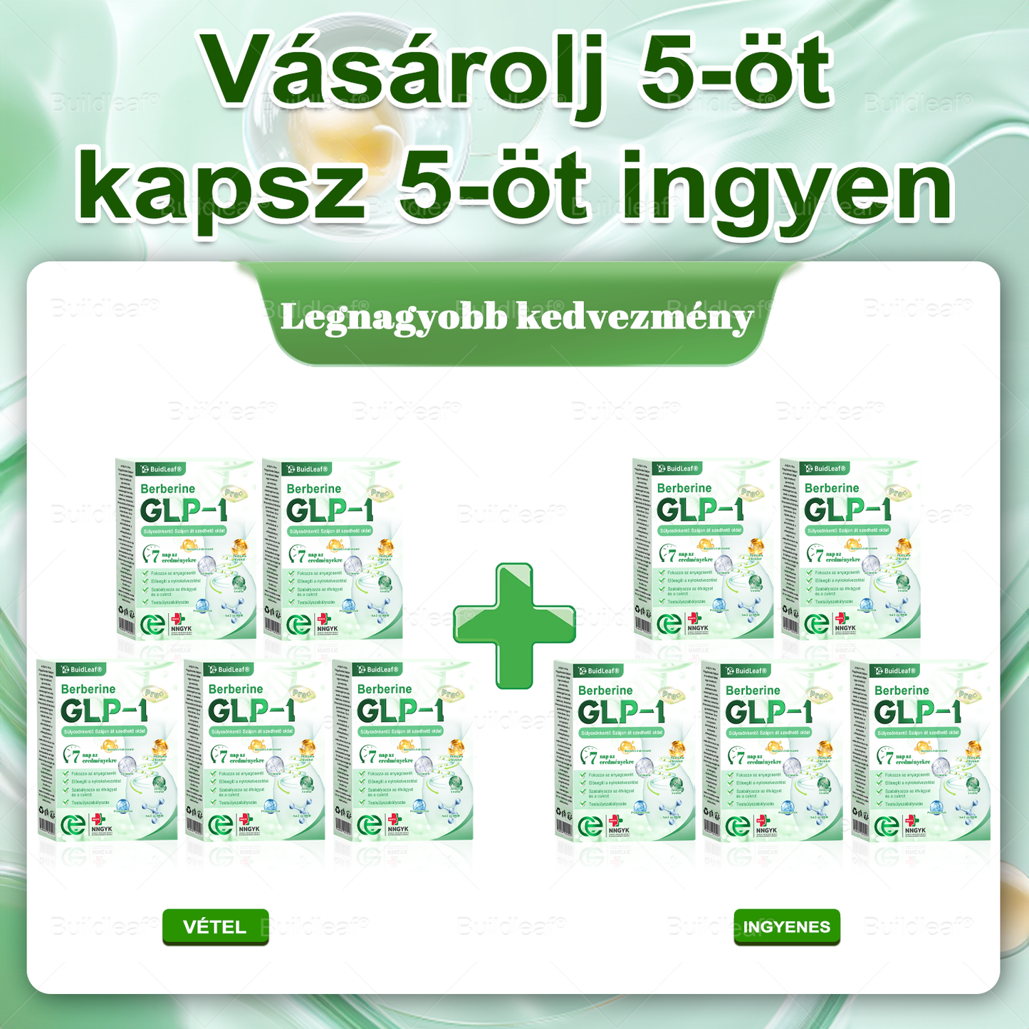 Klinikai kutatásokkal igazolt | A BuildLeaf® Berberine GLP-1 Pro Súlycsökkentő Szájon át szedhető oldat segíthet a makacs súlytöbblet, anyagcsere- és energiaproblémák kezelésében, támogatva a jobb közérzetet és vitalitást