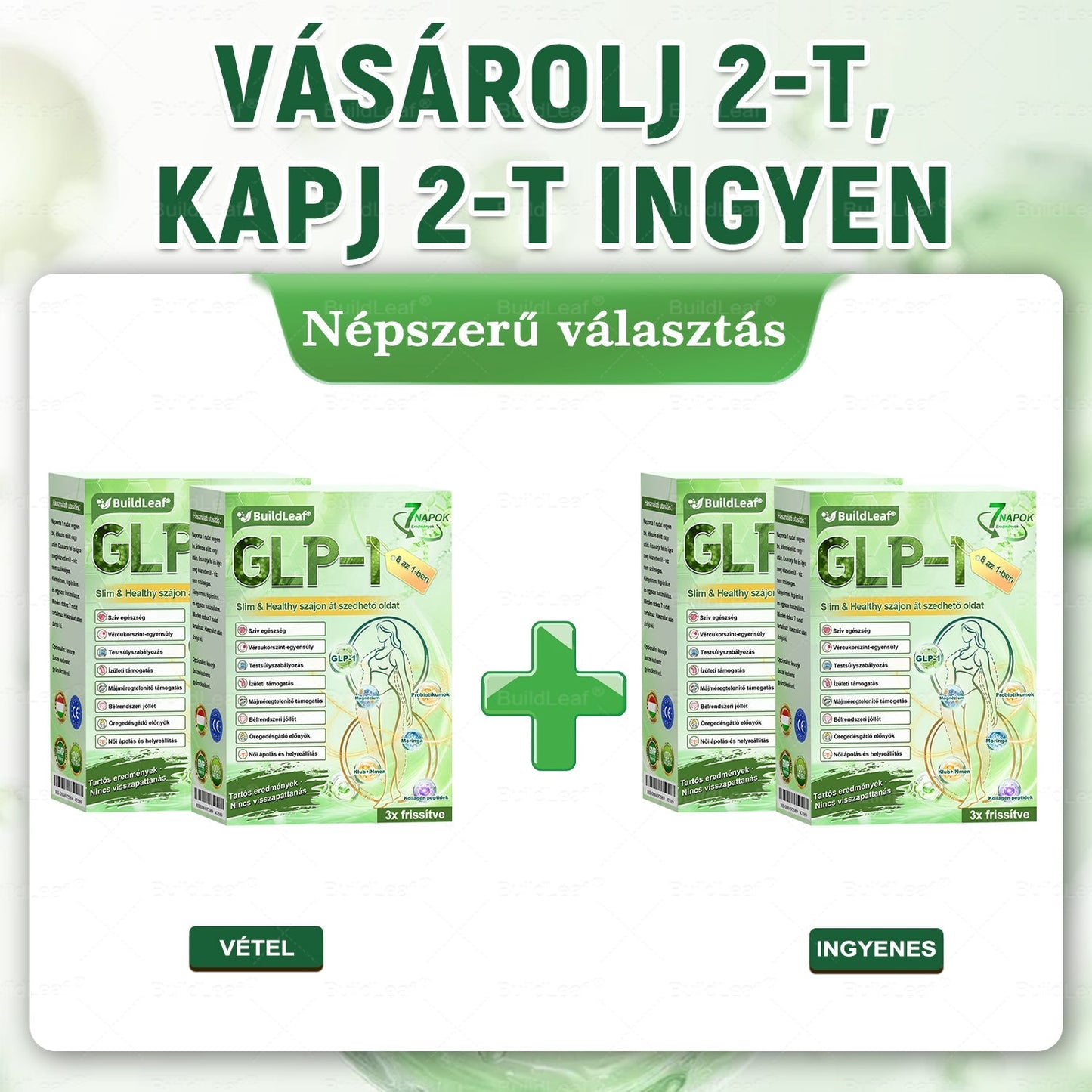 🍀BuildLeaf® GLP-1 8-az-1 Slim & Egészséges Oldat (Napi 1 adag · Eredmény 7 nap alatt),Segíti a fogyást, védi a szívet, szabályozza a cukorszintet, javítja az emésztést és az ízületeket — miközben feszesíti a bőrt és növeli az energiát.