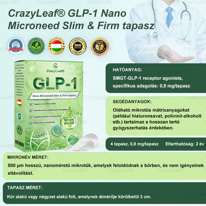 🏆Hivatalos áruház | CrazyLeaf® SMGT-GLP-1 nano tapasz kollagénnel & Matrixyl 3000-rel – Célzott hatás: elhízás,cukorbetegség,bőrmegereszkedés,  zsírmáj,  magas vérnyomás, energiaszint-csökkenés