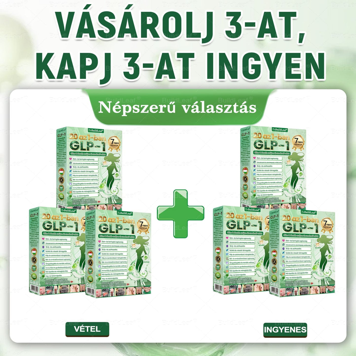 👑Hivatalos áruház | BuildLeaf GLP-1 20 az 1-ben Karcsúsító és egészséges szájon át szedhető folyadék (naponta egyszer, 7 napon belül hat) ✅ Támogatja a testsúlyt és a nők egészségét, miközben feszesíti a bőrt és fokozza a vitalitást