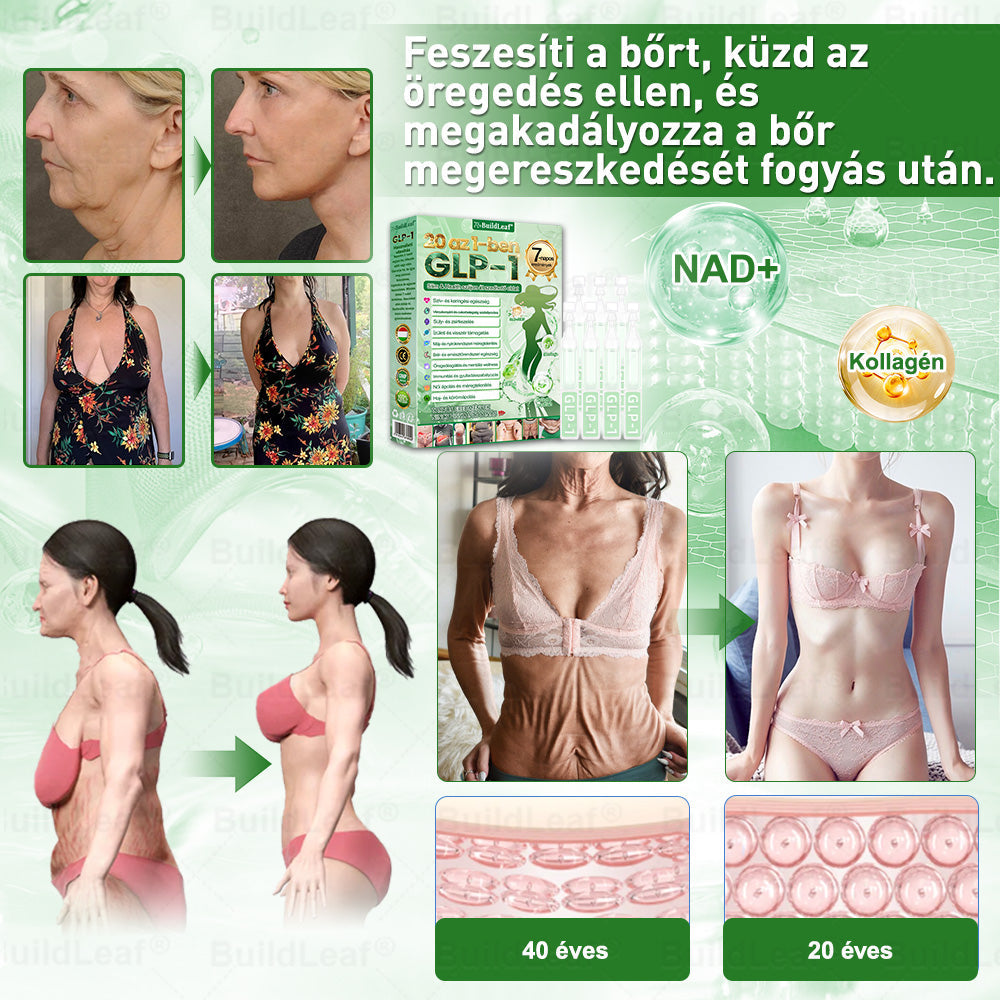 👑Hivatalos áruház | BuildLeaf GLP-1 20 az 1-ben Karcsúsító és egészséges szájon át szedhető folyadék (naponta egyszer, 7 napon belül hat) ✅ Támogatja a testsúlyt és a nők egészségét, miközben feszesíti a bőrt és fokozza a vitalitást